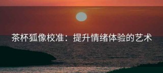 茶杯狐像校准：提升情绪体验的艺术