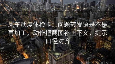 风车动漫体检卡：问题转发语是不是再加工，动作把截图补上下文，提示口径对齐