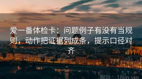 爱一番体检卡：问题例子有没有当规则，动作把证据列成条，提示口径对齐