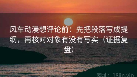 风车动漫想评论前：先把段落写成提纲，再核对对象有没有写实（证据复盘）