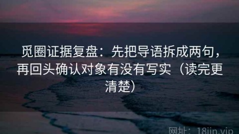 觅圈证据复盘：先把导语拆成两句，再回头确认对象有没有写实（读完更清楚）