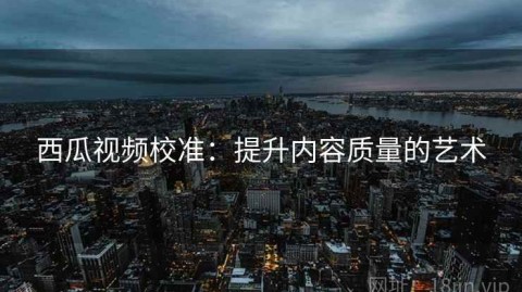 西瓜视频校准：提升内容质量的艺术