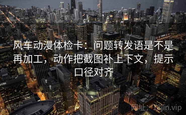 风车动漫体检卡:问题转发语是不是再加工,动作把截图补上下文,提示口径对齐 风车动漫体检卡:问题转发语是不是再加工,动作把截图补上下文,提示口径对齐