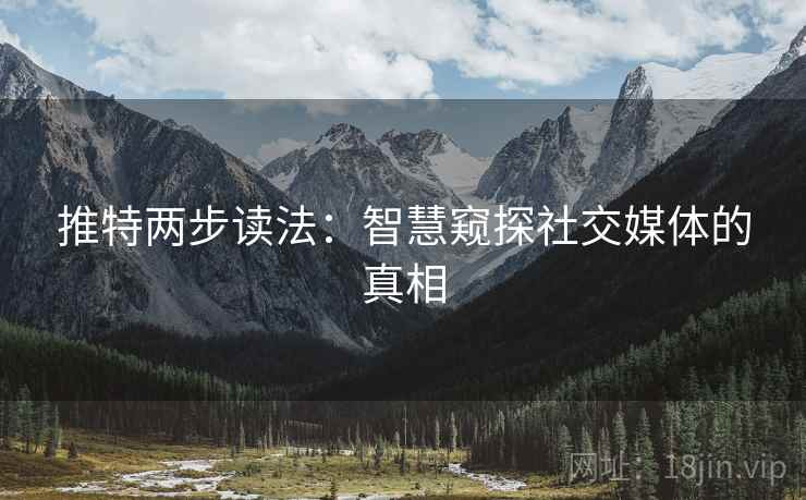推特两步读法:智慧窥探社交媒体的真相 推特两步读法:智慧窥探社交媒体的真相