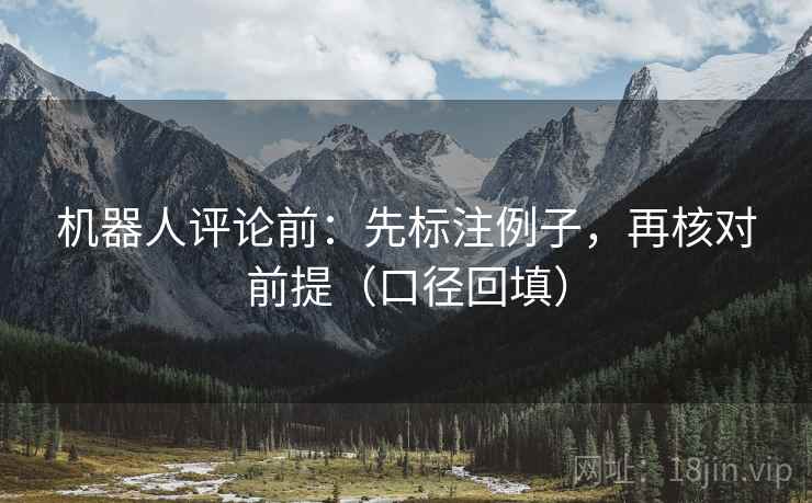 机器人评论前：先标注例子，再核对前提（口径回填）